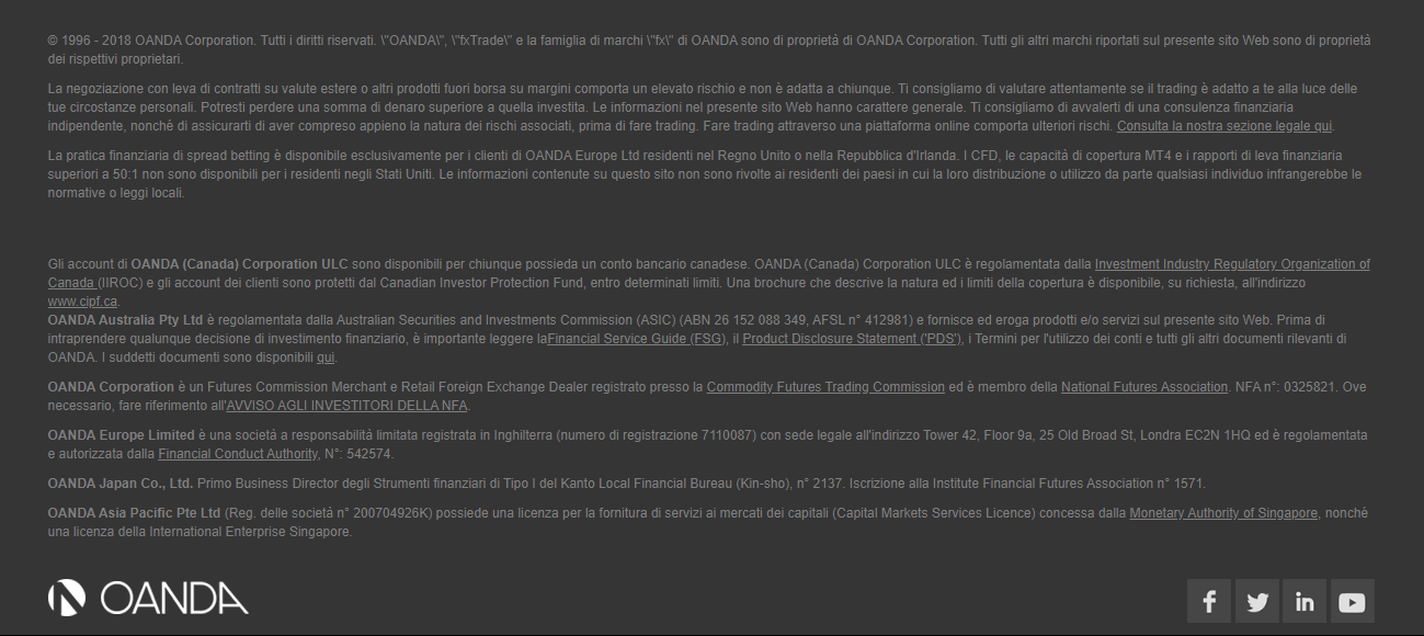 Oanda è un broker ben regolamentato